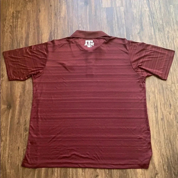 Texas A&M Aggies Golf Polo Shirt Champion Textured Stripe 2XL - Picture 3 of 9